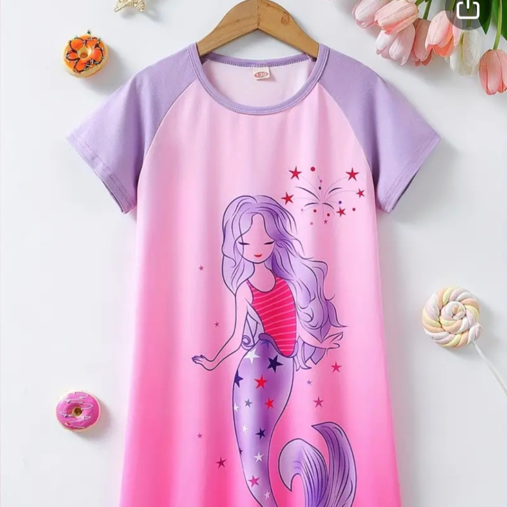 Baju Tidur Anak Perempuan Velvet Branded Gaun Tidur Anak