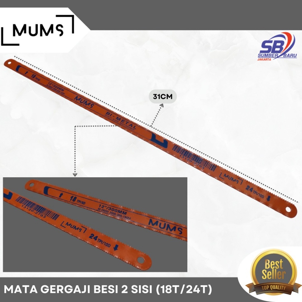Mata Gergaji Besi 2 Sisi 2 Way 18T - 24T 12" Inch Bolak-Balik TERMURAH SBJ