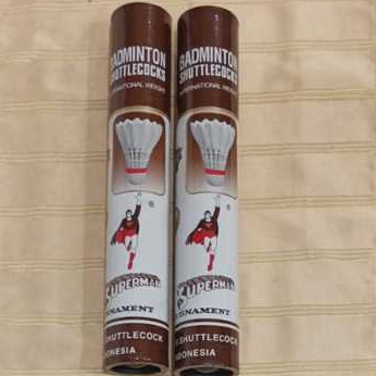 1 slop Shuttlecock / kok badminton / Bulu tangkis Supermen Coklat