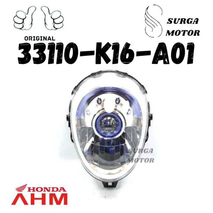 Reflektor Reflector Headlight Unit Lampu Depan Utama Scoopy FI Scoopy eSP K16     . 33110-K16-A01 33