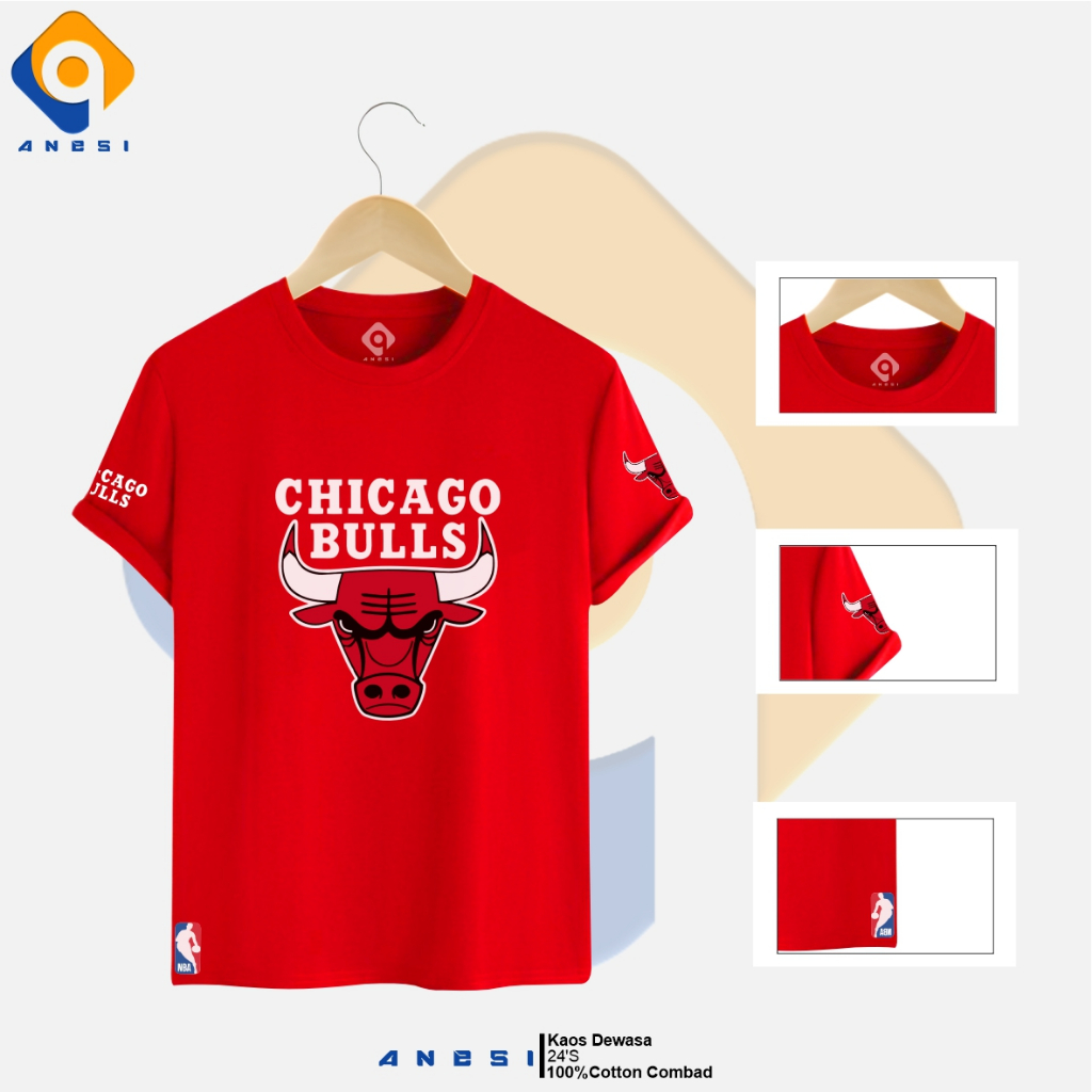 Tshirt Chicago Bulls Kaos Chicago Bulls Kaos Bulls Tshirt Chicago Bulls Kaos Basket Kaos Dewasa Unis