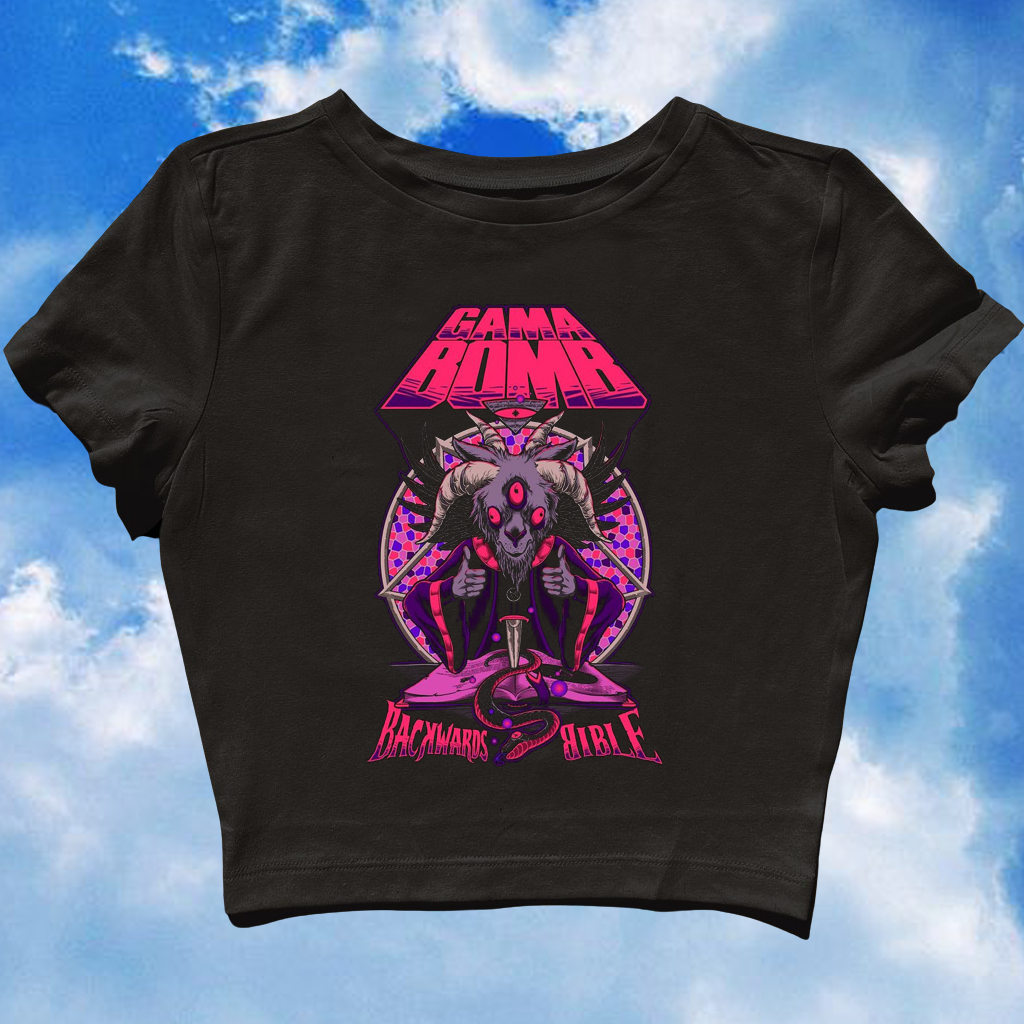 K&TOT | CROP TOP GAMA BOMB BACKWARDS DIBLE | GRUNGE | Y2K | METAL | VINTAGE | AESTHETIC | BAND | MUS