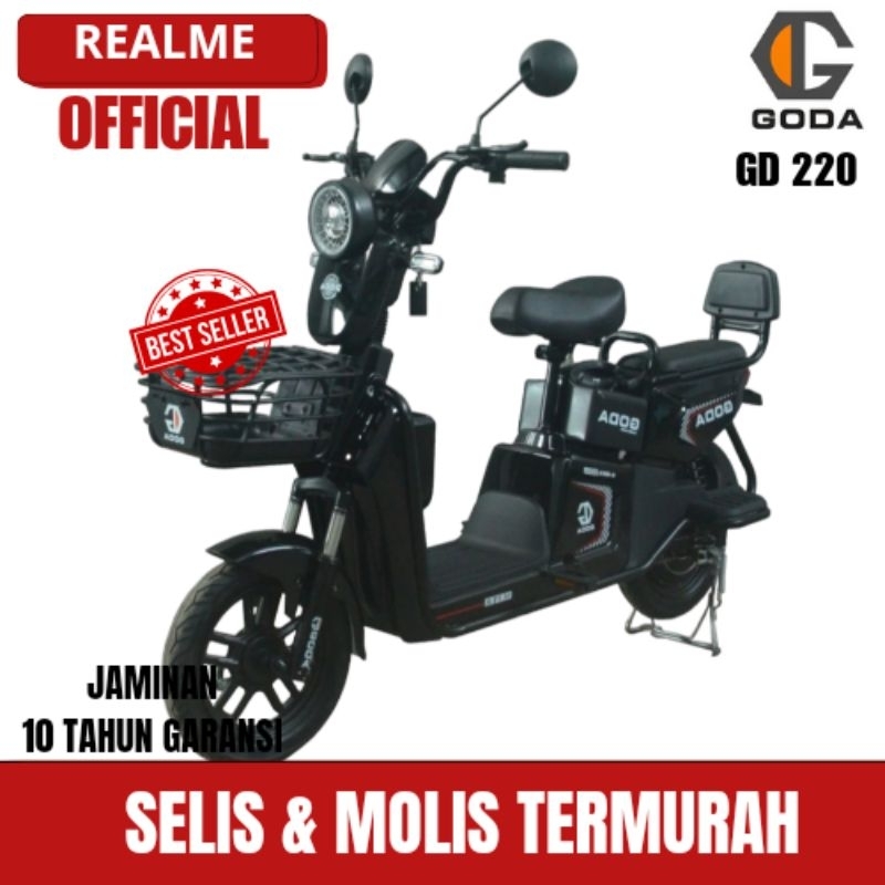 SEPEDA LISTRIK GODA UOU 146 A MOTOR POWER 500w BATERAI 48V/12AH BERGARANSI RESMI