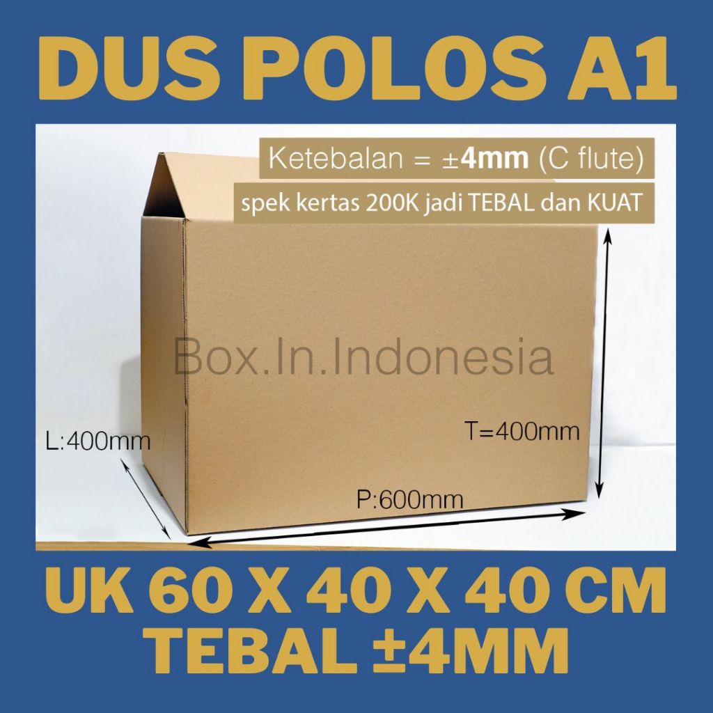

Kardus Baru 60x40x40 cm JUMBO TEBAL Coklat Polos