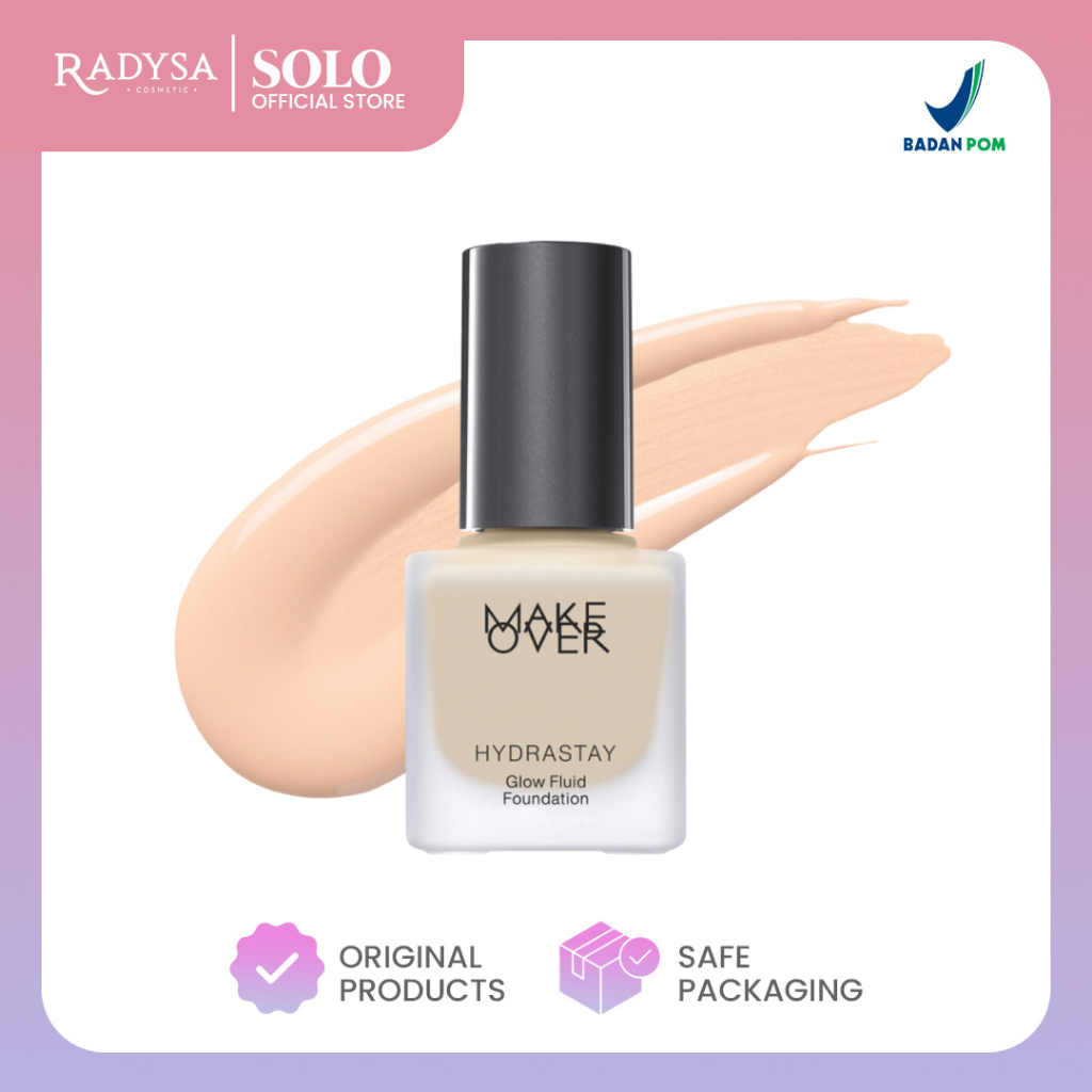 𝐑𝐀𝐃𝐘𝐒𝐀 - MAKE OVER Hydrastay Glow Fluid Foundation Untuk Kulit Kering