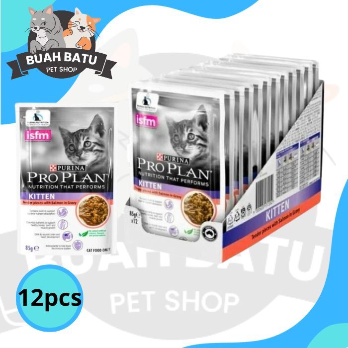 PRO PLAN Proplan KITTEN Salmon Pouch 85gr x 12pcs / DUS ISI 12
