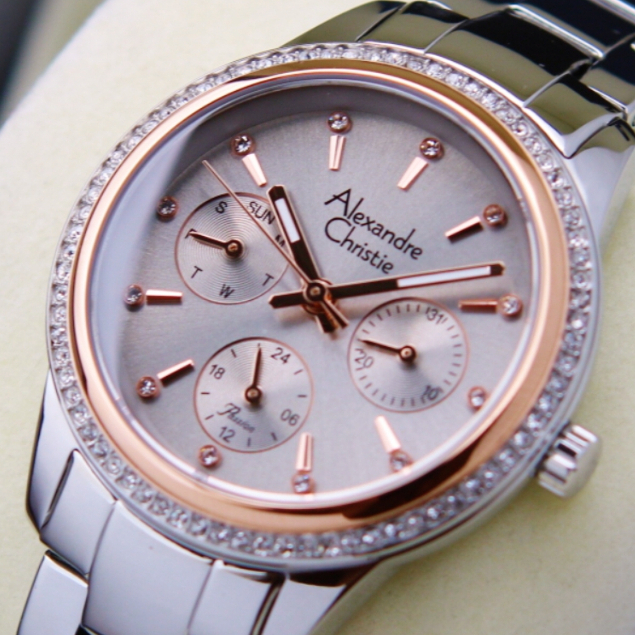 Recommended Jam Alexandre Christie Wanita Terbaru 2024 Passion Series Original - 2A62 Silver Ring Go