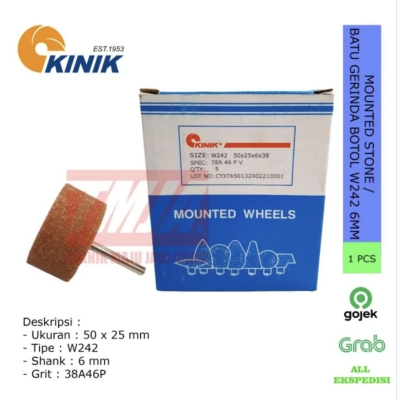 QH KINIK Mounted Stone / Batu Gerinda Botol W242 6mm