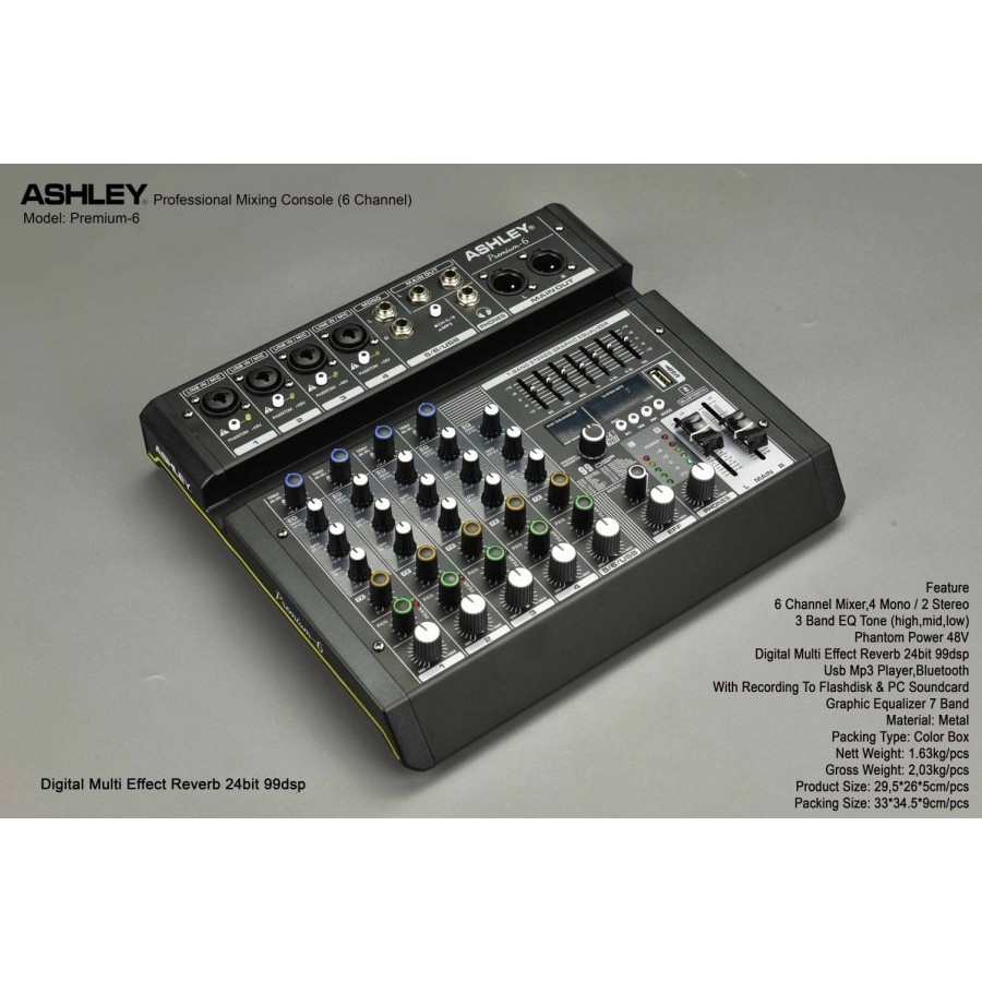 MIXER ASHLEY PREMIUM 6 , ASHLEY 6 CHANNEL ORIGINAL