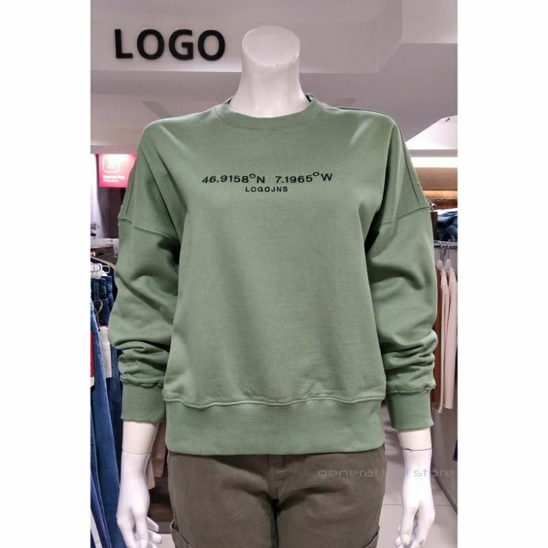 LOGO JEANS Sweater Sage Green Sweater Wanita Sage Green Original