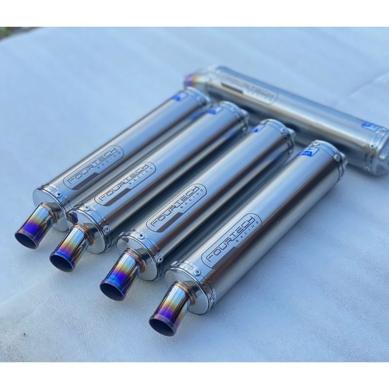 Slincer Ninja Stainles burntipe duralium ujung half blue Fourtech Racing