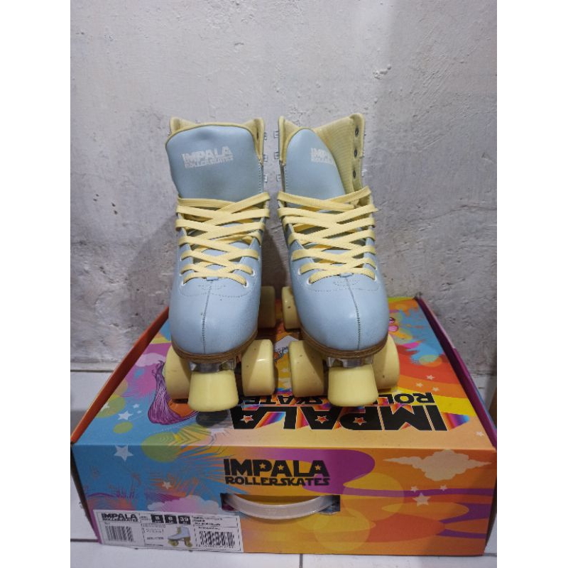 Impala Roller Skates Indonesia - Sky Blue/Yellow/ Sepatu Roda Quad Roller Skate