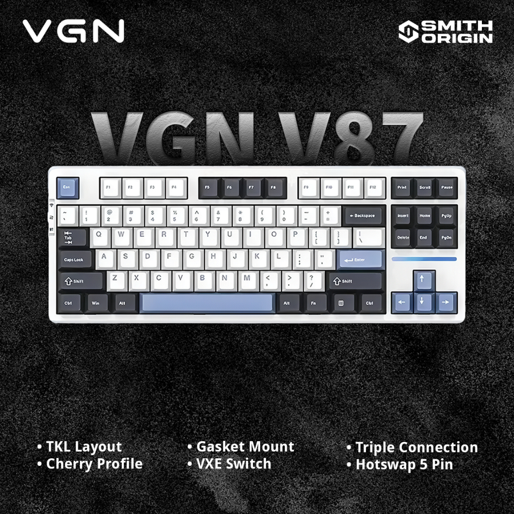 VGN V87 Tri-Mode Gasket Mount Hotswappable Mechanical Keyboard