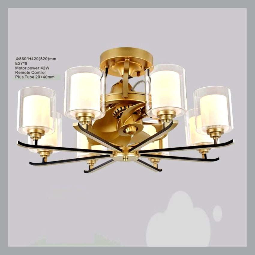 Lampu hias plafon gantung ceiling fan cabang kaca kipas angin classic modern minimalis elegan lighti