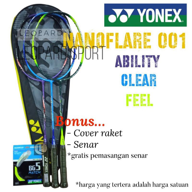 Raket Badminton Yonex Nanoflare 001 Ability/Feel/Clear 5U / Raket Yonex Original