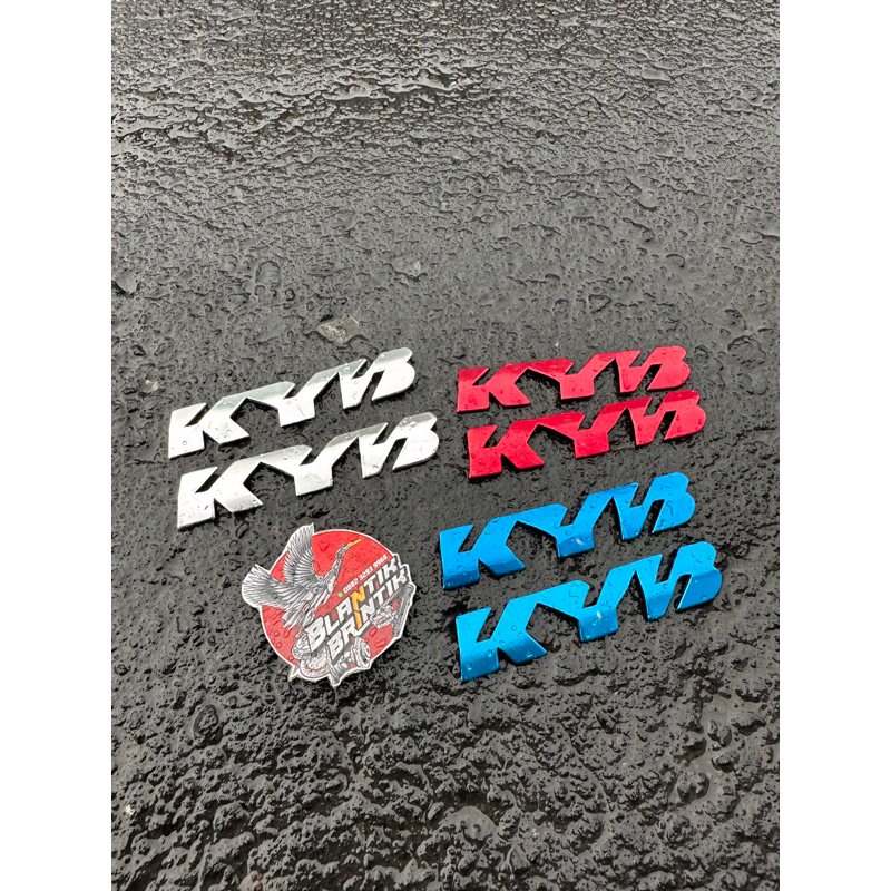 logo skok KYB emblem kyb merk kyb almunium cocok untuk skok depan fiz r skok vixion skok ninja goril