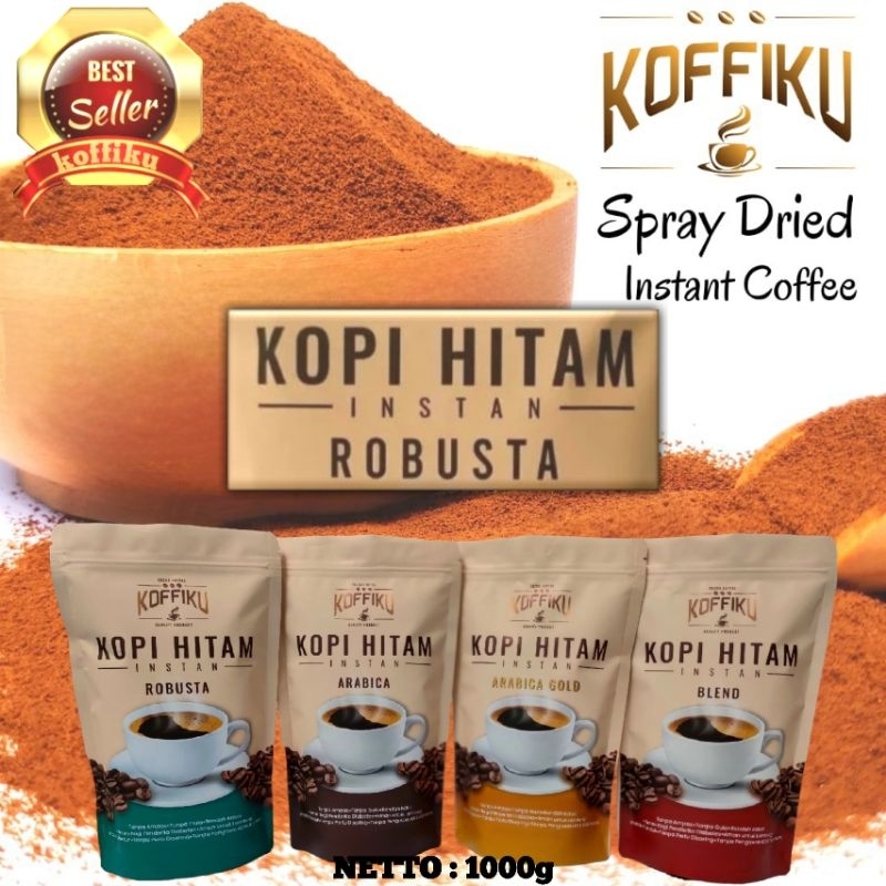 

Koffiku Robusta kopi instan tanpa ampas kemasan 1000 gram