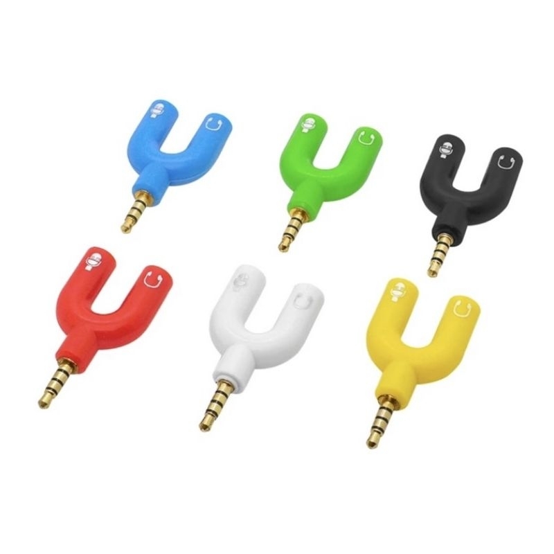 Audio Jack Spliter/sambungan model U atau Y untuk audio headset