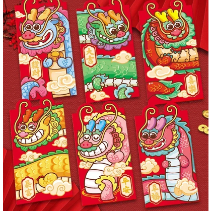 

[6pcs] Angpao imlek shio naga / amplop angpao / angpao lucu / angpao 2024