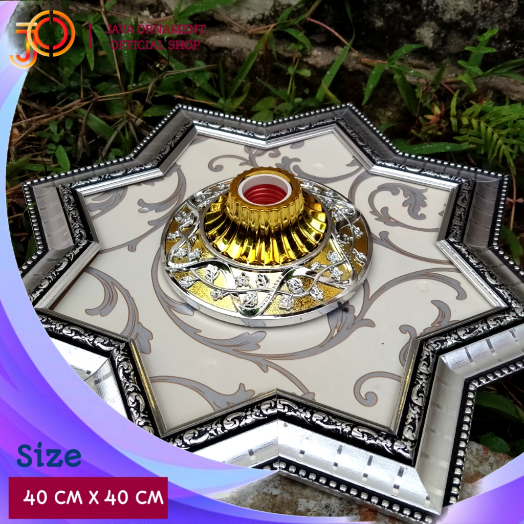 Ornamen Pvc Mewah Fiting hiasan plafon ukuran 40x40