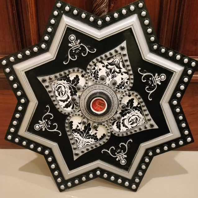 [COD] Fiting hias BESAR ornamen lampu plafon PVC gypsum 45 cm-FITING LAMPU BESAR 45CM