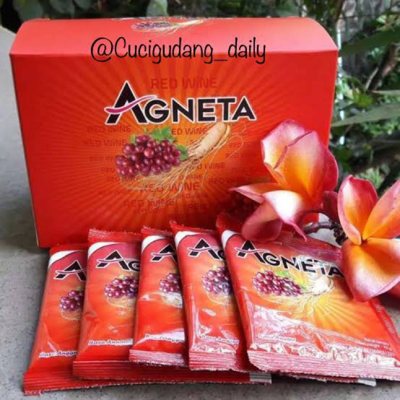 AGNETA RED WINE PENAMBAH STAMINA HARGA 1 BOX ISI 20 SACHET 100% ORIGINAL