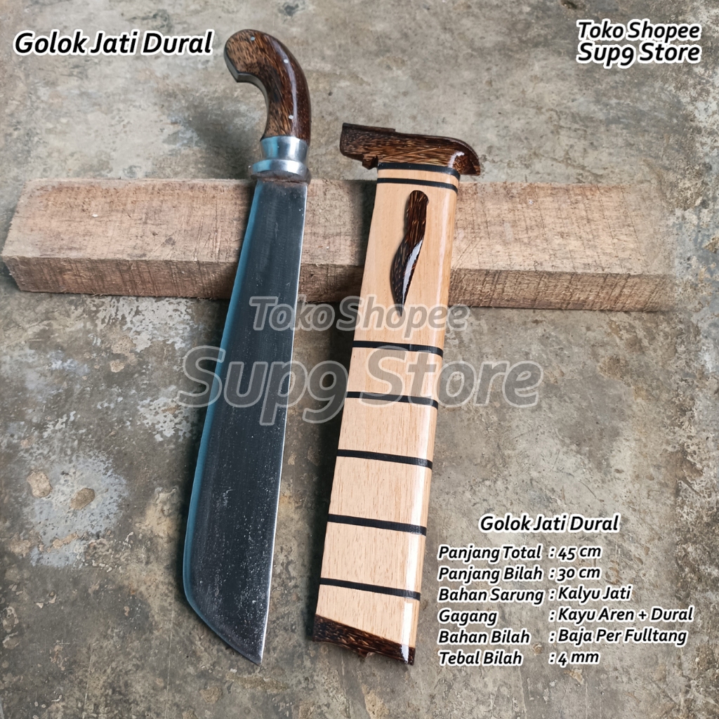 GOLOK KERJA/GOLOK PEMOTONG BAMBU, KAYU/GOLOK JATI DURAL FULLTANG MURAH BERKUALITAS