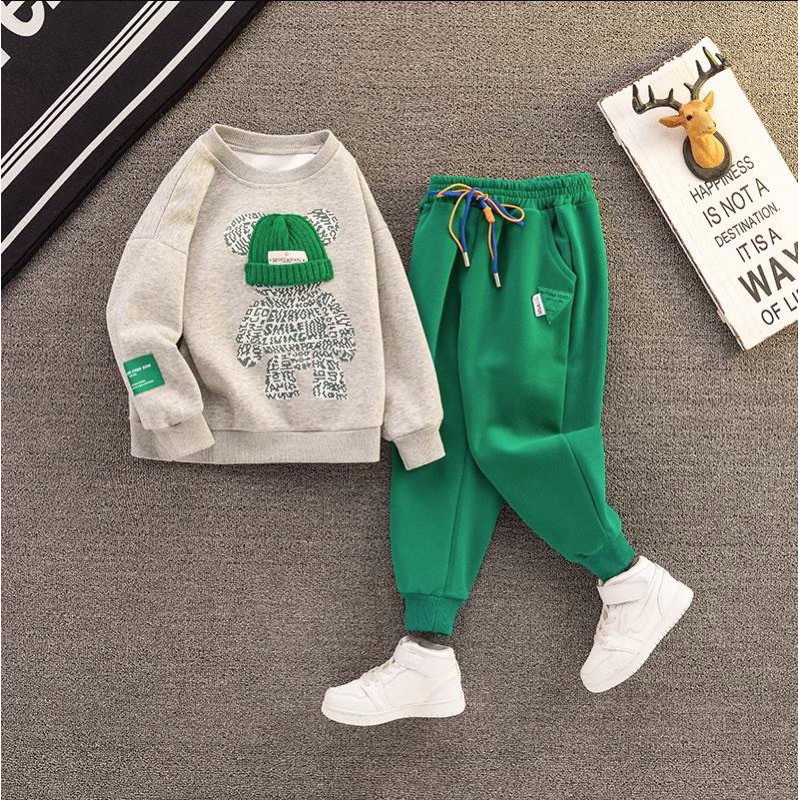 SETELAN SWEATER ANAK 3-7/8 TAHUN IMPORT PREMIUM - SET SWEATER 3D TOPI KUPLUK 3D BAHAN TEBAL BANGET