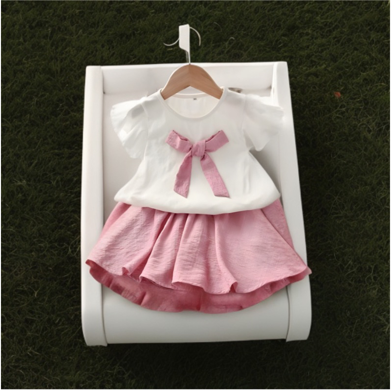 Fashion Setelan Dress rok bayi anak perempuan zayda pita usia 6 bulan-5 tahun