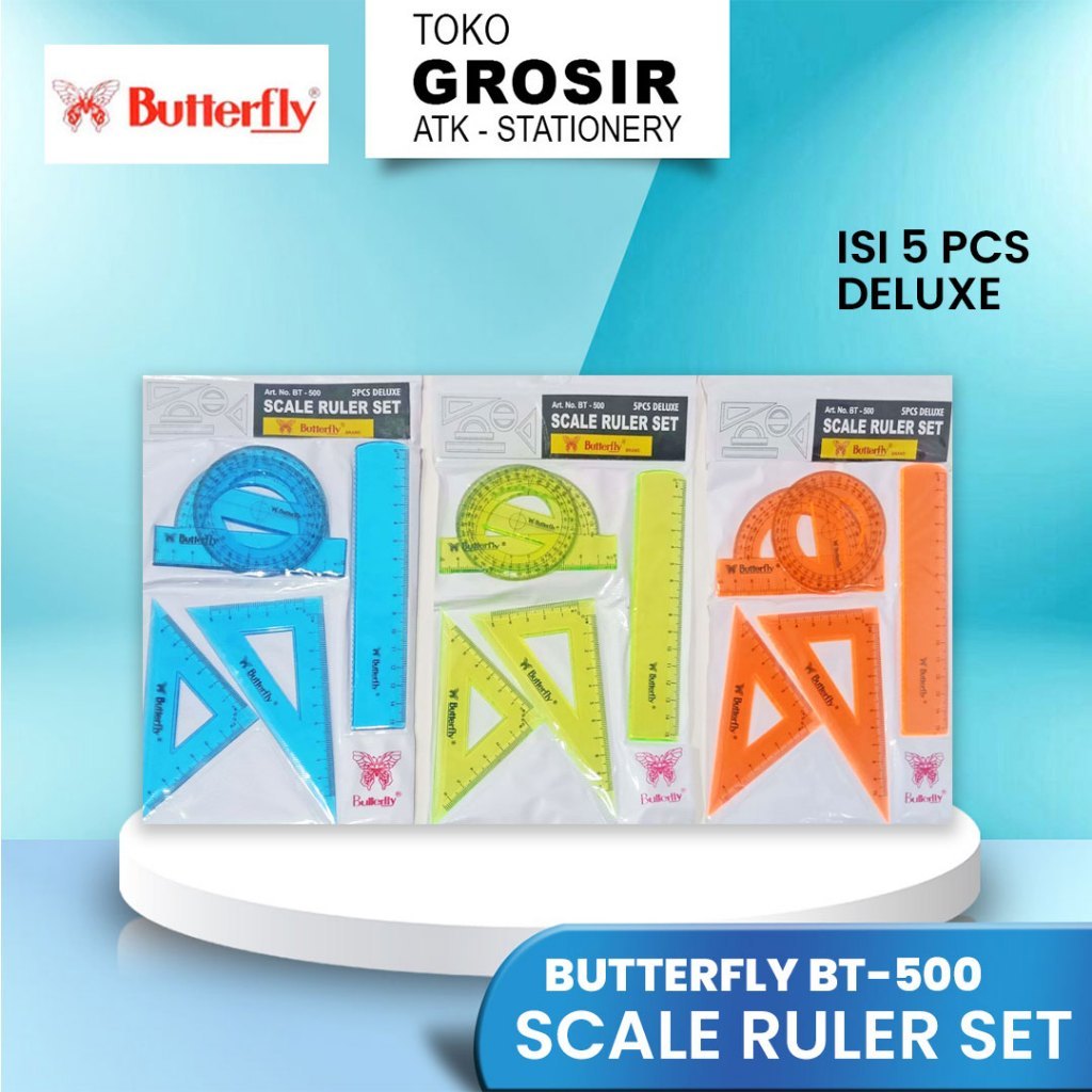 

PENGGARIS BUTTERFLY BT500 / SCALE RULER SET ISI 5 pcs