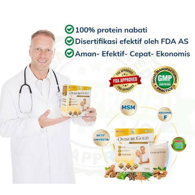 

Ovisure Gold Milk Susu Vitamin Tulang Dan Sendi Yang Rusak Isi 12 Sachet
