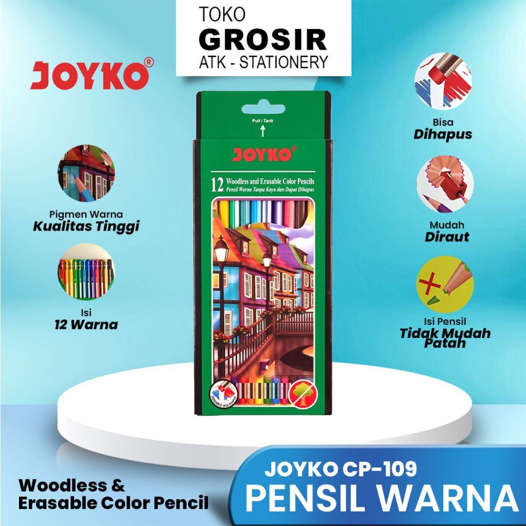 

PENSIL WARNA JOYKO CP-109 / Pensil Warna Bisa Dihapus 12 Warna