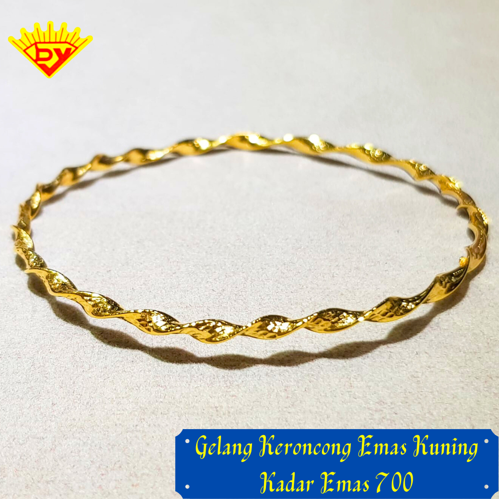 Gelang Keroncong Emas Kuning 860 Kadar Emas 700