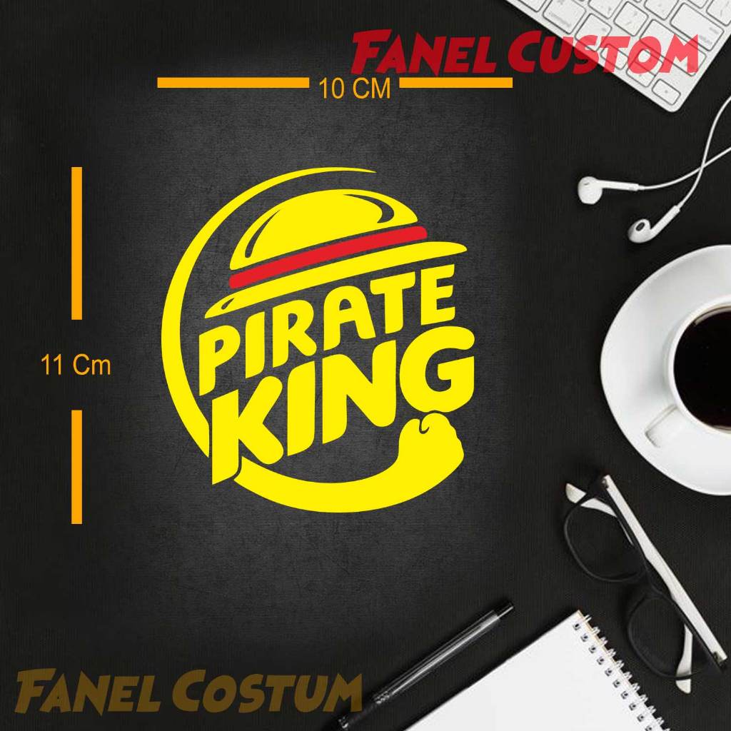 STIKER ONE PIECE PIRATE KING MUGIWARA CUTTING STIKER LAPTOP MOTOR
