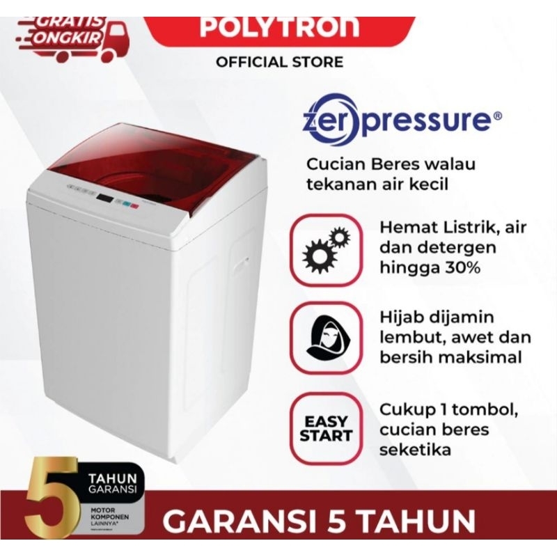 MESIN CUCI |POLYTRON PWM7527 7,5 Kg