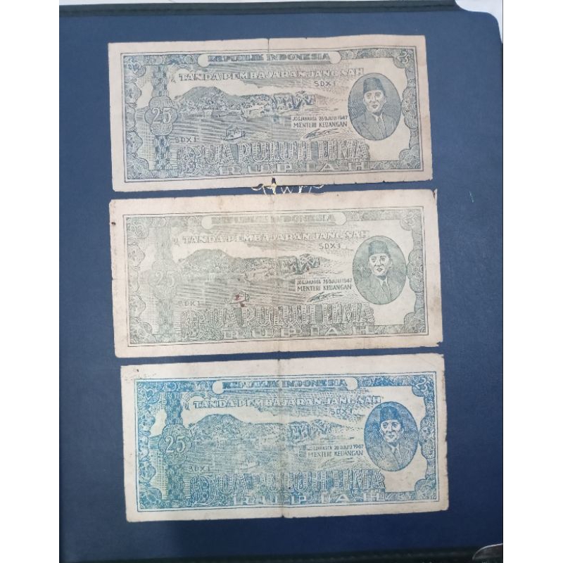 25 rupiah 1947 ORI seri sdx tandatangan AA Maramis