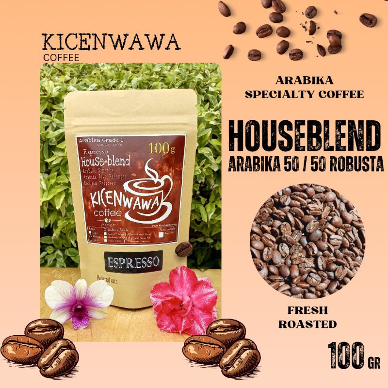 

Biji Kopi Houseblend A50 : R50 100gr / House Blend Arabika 50 : Robusta 50 / Specialty Coffee / Biji Kopi Premium