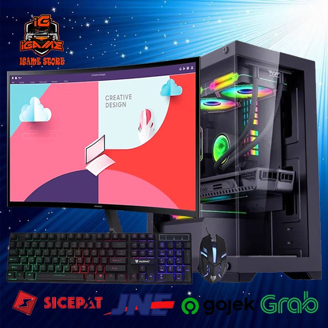 Paket Lengkap Full SET PC GAMING RYZEN 5 4600G - Monitor 24" Super Mantap Siap Gaming