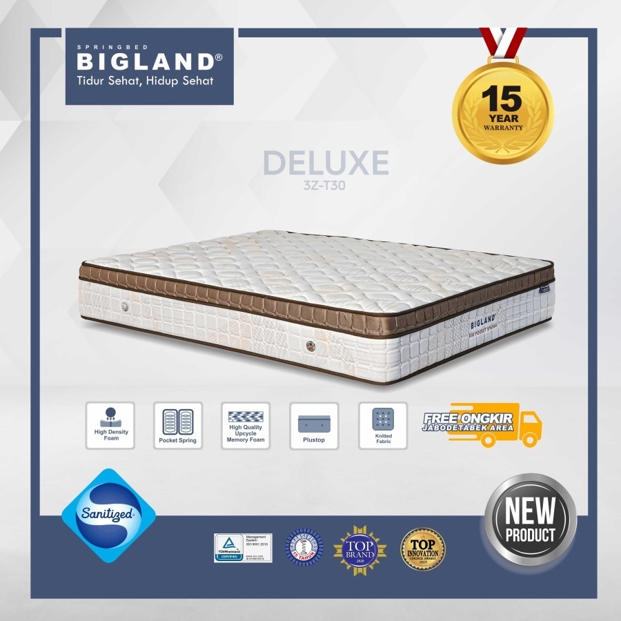 Spring Bed Bigland DELUXE Plustop/Bigland Big Pocket 3 Zone Spring T-30