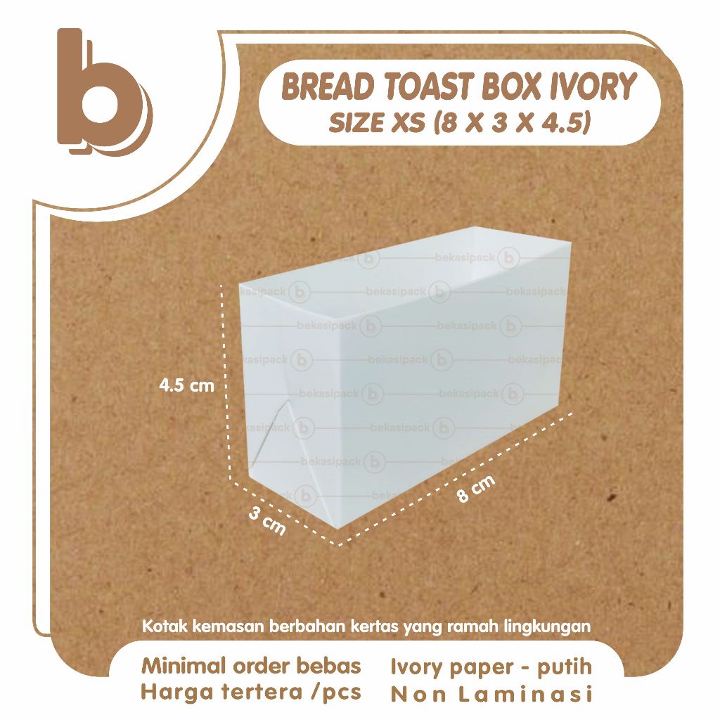 

Bread Toast Box Cromboloni XS Ivory Natural 8x3x4.5 I BTBCXSIN00452