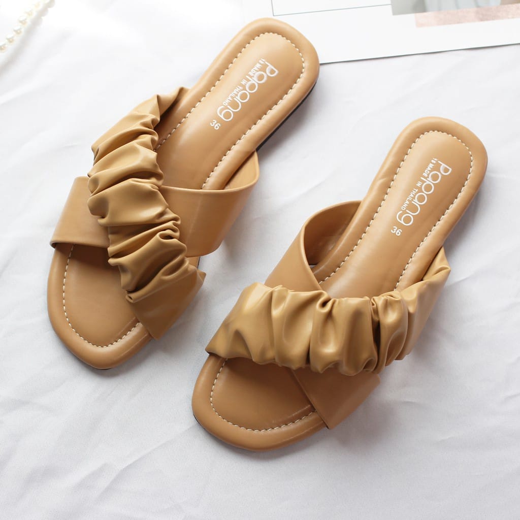 Sandal Wanita Kerut silang kekinian style MOTIF ANDINI55