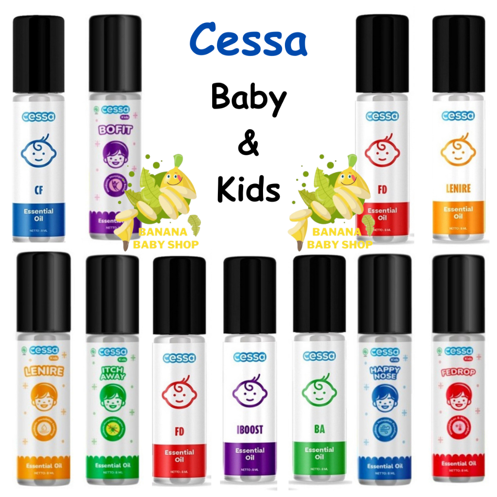 Cessa Essential Oil Baby & Kids 8ml - Minyak Angin Bayi Anak Roll On Anti Batuk Pilek Demam Nyamuk T