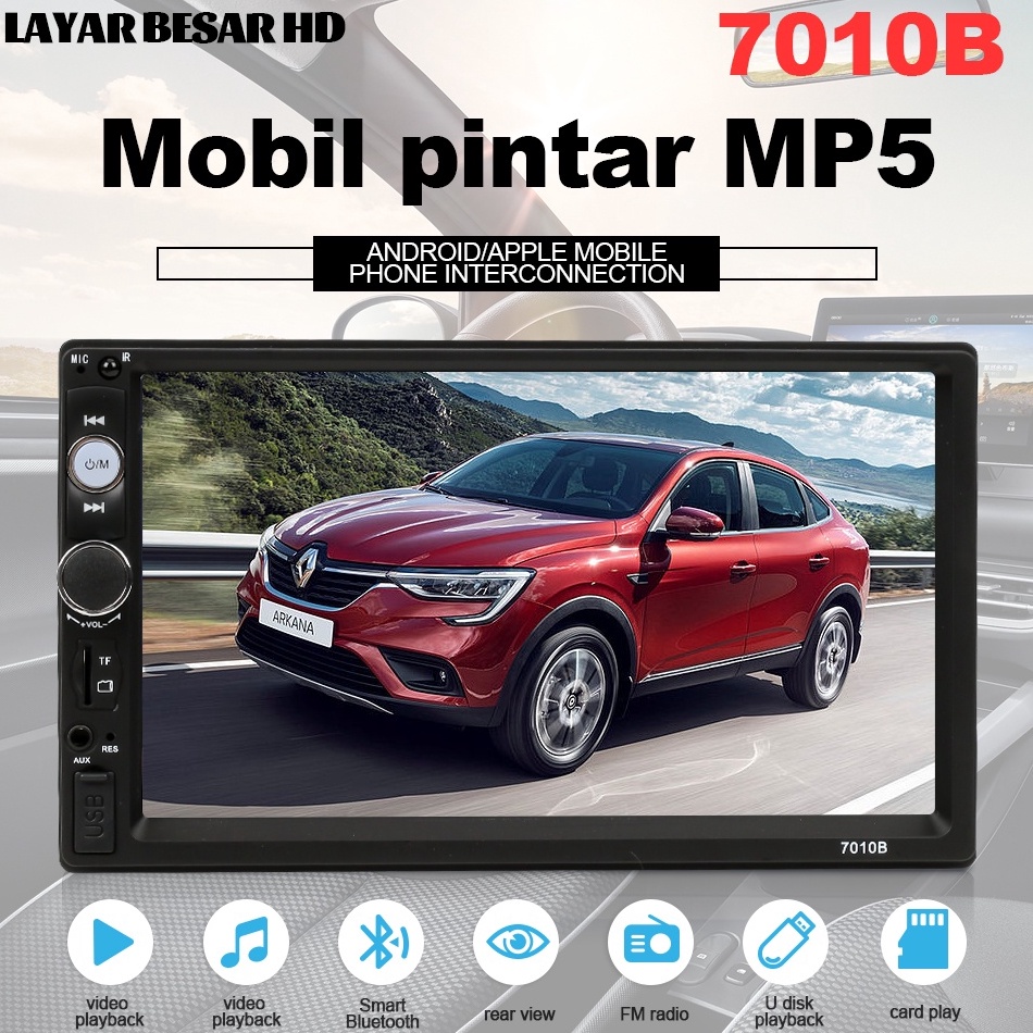 Head Unit DHD 71B Radio Mobil HD Mirrorlink Mobil MP5 Multimedia Player Layar Sentuh Stereo HD denga