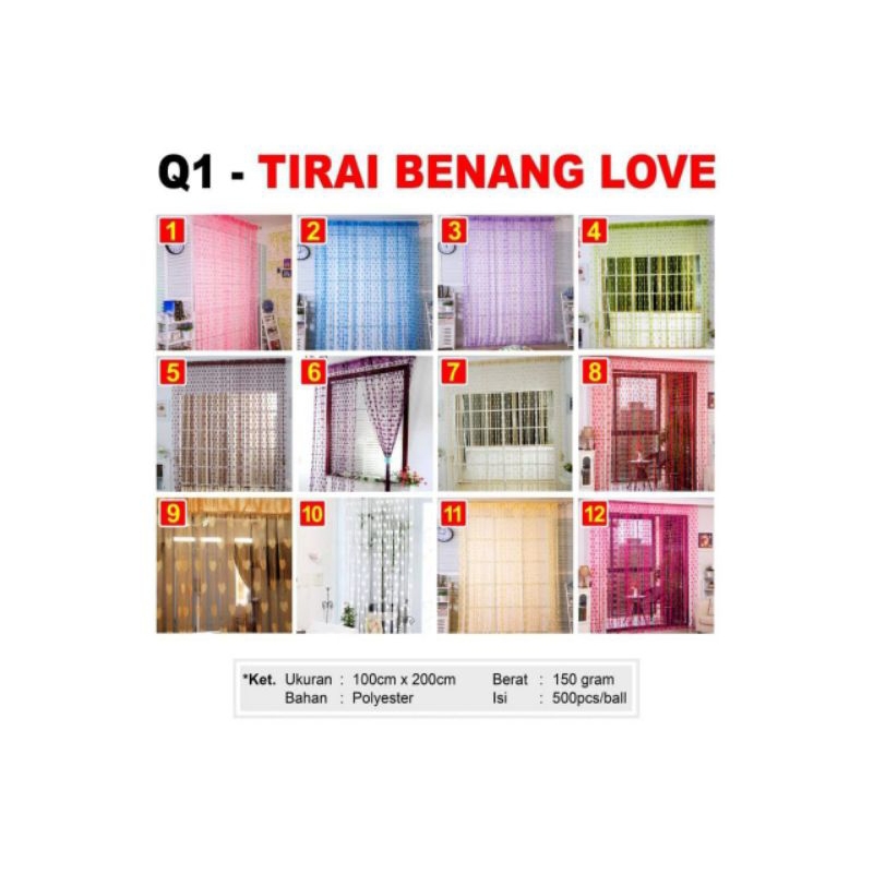 ( AJ ) TIRAI BENANG LOVE / TIRAI LOVE / TIRAI PINTU / TIRAI BENTUK LOVE / TIRAI BENANG