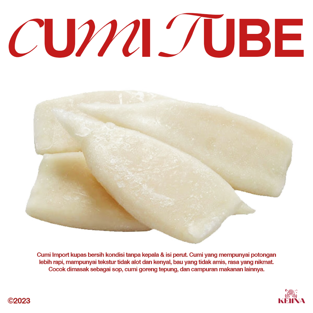 

Cumi Tube Cumi Kupas Bersih Segar Fresh Frozen Beku Premium Seafood