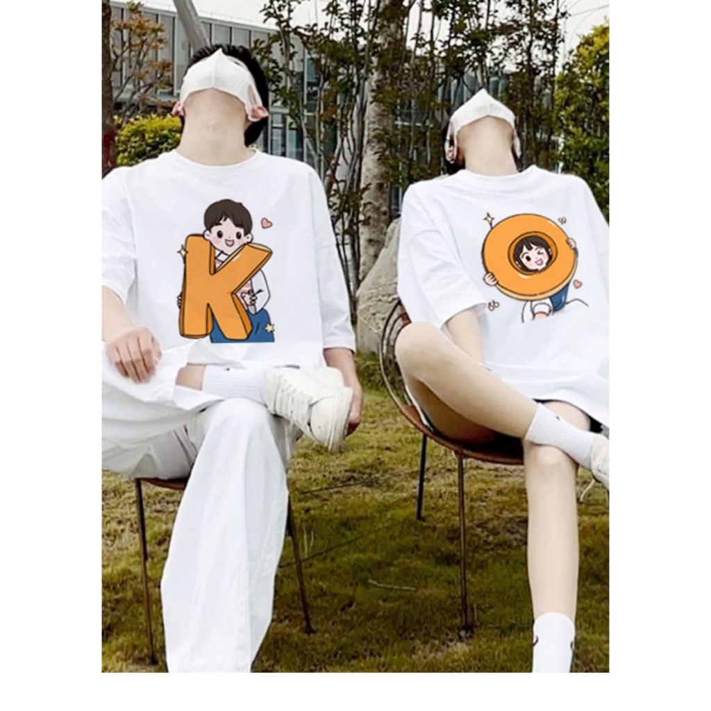BAJU COUPLE OKT-SHIRT FASHION PRINTING HEABEY KATUN 100% IMPORTIR KOREA OVERSIZE NORMAL STYLE
