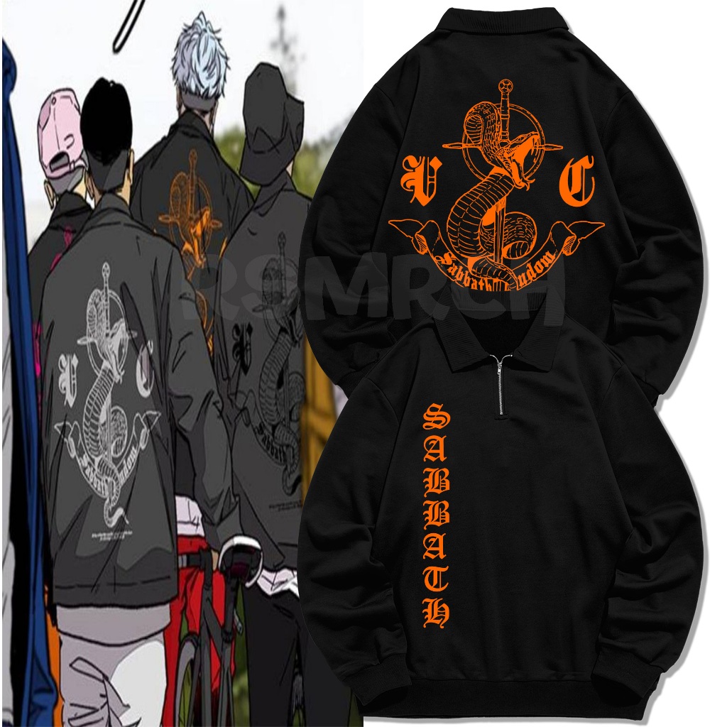 Halfzip Sabbath Joker Windbreaker Outfit Manhwa Komik Korea