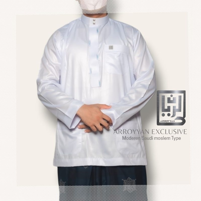 Arroyyan Exclusive Baju Koko Putih Lengan panjang Asli Martapura (KK04)