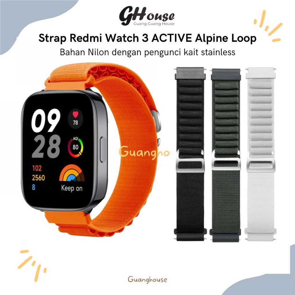 Strap Redmi Watch 3 ACTIVE Alpine Loop Tali Jam Redmi Watch 3 ACTIVE Bahan Nylon Alpine Loop