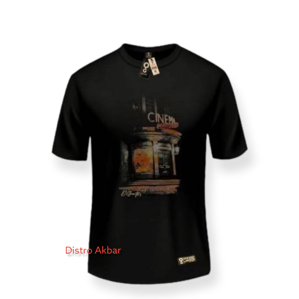 Kaos Pria Distro Hitam Tebal Katun Combed